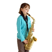 Girl playing the saxophone