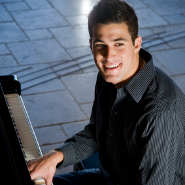 Young man playing the piano